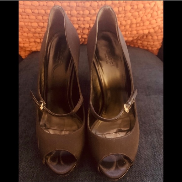 Gucci Satin Raso Seta Dress Heels - Picture 2 of 6
